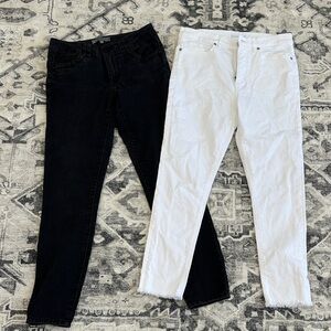 LOFT Black and White Ankle Jeans